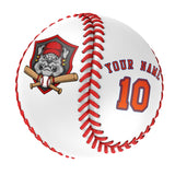 Personalized White Leather Orange Authentic Baseballs