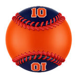 Personalized Orange Navy Half Leather Orange Authentic Baseballs