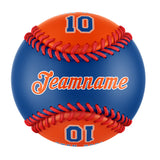 Personalized Royal Orange Half Leather Royal Authentic Baseballs