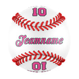 Personalized White Leather Pink Authentic Baseballs
