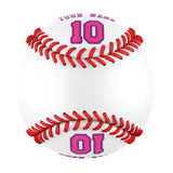 Personalized White Leather Pink Authentic Baseballs