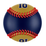 Personalized Navy Old Gold Half Leather Navy Authentic Baseballs