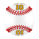 Personalized White Leather Gold Authentic Baseballs