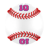 Personalized White Leather Pink Authentic Baseballs