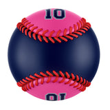 Personalized Navy Pink Half Leather Navy Authentic Baseballs