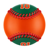 Personalized Orange Kelly Green Half Leather Orange Authentic Baseballs