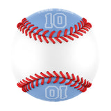 Personalized White Blue Half Leather Blue Authentic Baseballs