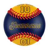 Personalized Navy Gold Half Leather Gold Authentic Baseballs