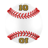 Personalized White Leather Old Gold Authentic Baseballs