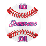 Personalized White Leather Pink Authentic Baseballs