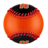 Personalized Orange Black Half Leather Orange Authentic Baseballs