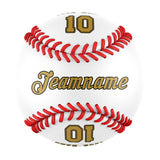 Personalized White Leather Old Gold Authentic Baseballs
