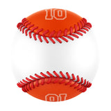 Personalized White Orange Half Leather Orange Authentic Baseballs