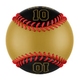 Personalized Old Gold Black Split Half Leather Black Authentic Baseballs