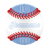 Personalized White Blue Half Leather Blue Authentic Baseballs