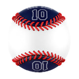Personalized White Navy Half Leather Navy Authentic Baseballs