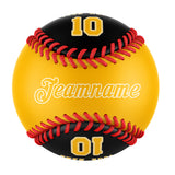 Personalized Gold Black Half Leather Gold Authentic Baseballs