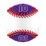 Personalized White Purple Half Leather Purple Authentic Baseballs