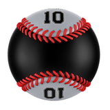 Personalized Black Gray Split Half Leather Black Authentic Baseballs