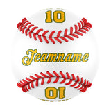 Personalized White Leather Gold Authentic Baseballs