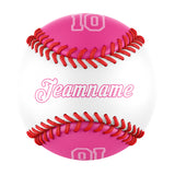 Personalized White Pink Half Leather Pink Authentic Baseballs