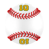 Personalized White Leather Gold Authentic Baseballs