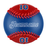 Personalized Royal Red Half Leather Royal Authentic Baseballs