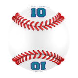 Personalized White Leather Aqua Authentic Baseballs