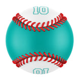 Personalized Aqua White Half Leather White Authentic Baseballs