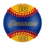Personalized Royal Gold Half Leather Gold Authentic Baseballs