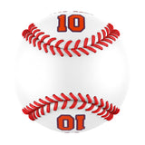 Personalized White Leather Orange Authentic Baseballs