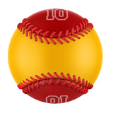 Personalized Gold Red Half Leather Red Authentic Baseballs