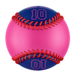 Personalized Pink Royal Split Half Leather Royal Authentic Baseballs
