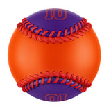 Personalized Orange Purple Half Leather Purple Authentic Baseballs