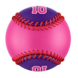 Personalized Pink Purple Green Half Leather Pink Authentic Baseballs