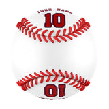 Personalized White Leather Red Authentic Baseballs