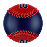 Personalized Navy Red Half Leather Navy Authentic Baseballs