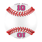 Personalized White Leather Pink Authentic Baseballs
