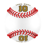Personalized White Leather Old Gold Authentic Baseballs