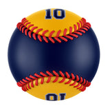 Personalized Navy Gold Half Leather Navy Authentic Baseballs
