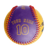 Personalized Gold Purple Half Leather Purple Authentic Baseballs