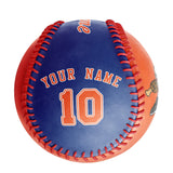 Personalized Orange Royal Half Leather Orange Authentic Baseballs