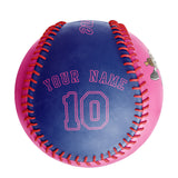Personalized Pink Royal Split Half Leather Royal Authentic Baseballs