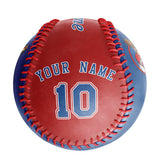 Personalized Royal Red Half Leather Royal Authentic Baseballs