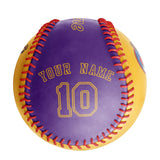 Personalized Gold Purple Half Leather Purple Authentic Baseballs