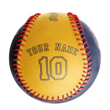 Personalized Navy Gold Half Leather Gold Authentic Baseballs