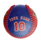 Personalized Red Royal Split Half Leather Red Authentic Baseballs