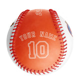 Personalized White Orange Half Leather Orange Authentic Baseballs
