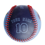Personalized Blue Navy Half Leather Navy Authentic Baseballs
