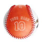 Personalized White Orange Half Leather Orange Authentic Baseballs
